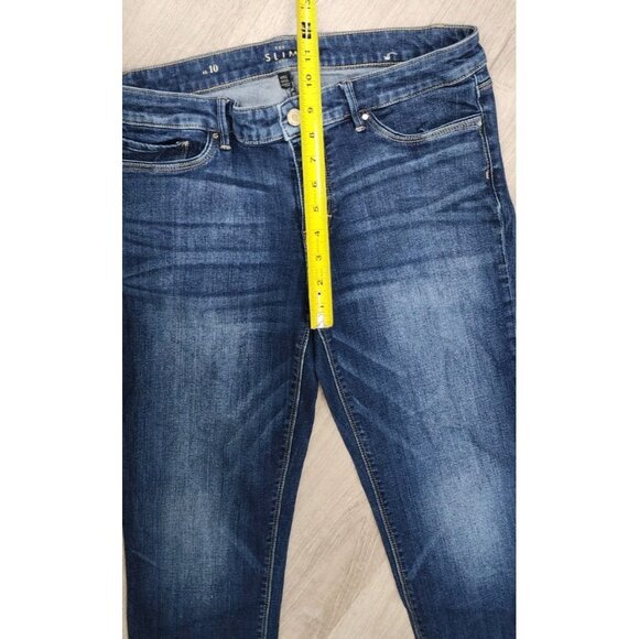 White House Black Market Jeans Size 10 Blue Denim Crop Leg The Slim Crop Stretch - Picture 6 of 9